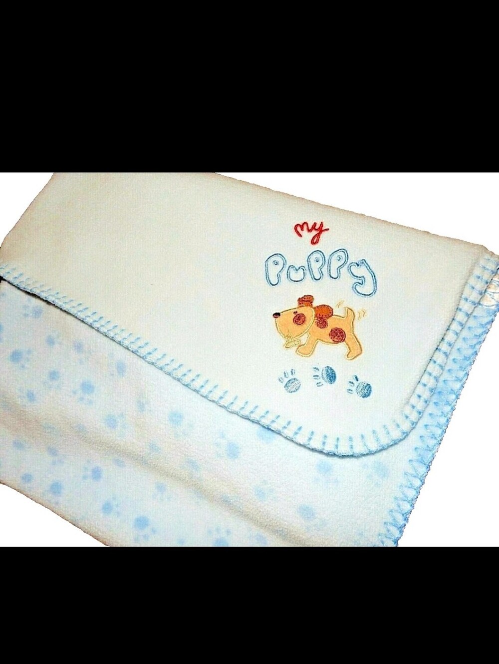 Koala Baby My Puppy Blanket Blue Paw Print 3D Brown Dog Plush Fleece